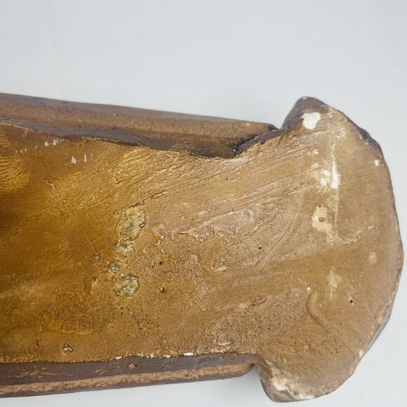 Holy Family Hanging Wall Sculpture 16" Brown Jesus Mary Joseph VTG Chalkware - Picture 9 of 11